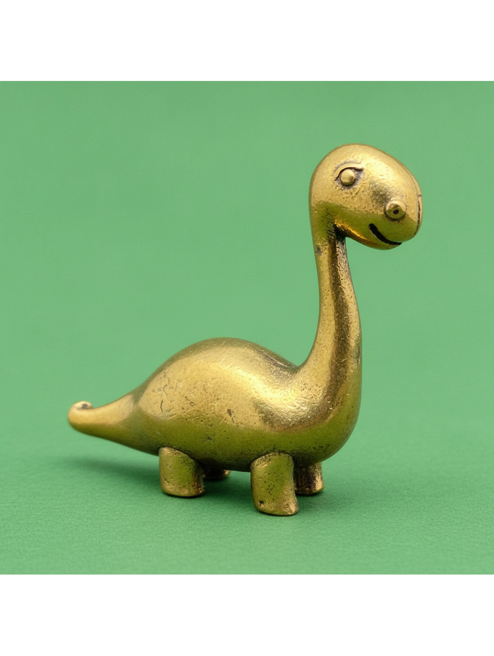 Small Brass Dinosaur Figurine Sculpture